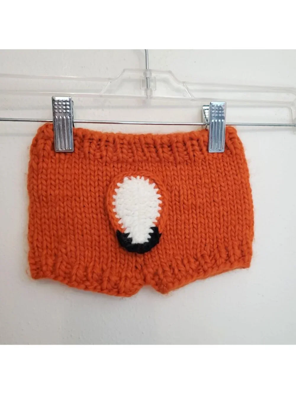 So'Dorable knit fox diaper cover, orange